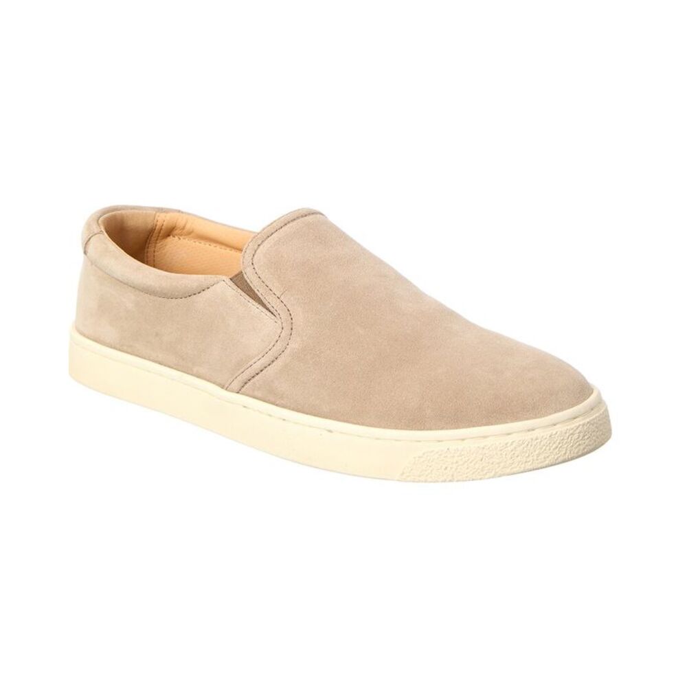 Brunello Cucinelli Suede Slip-On Sneaker, Beige